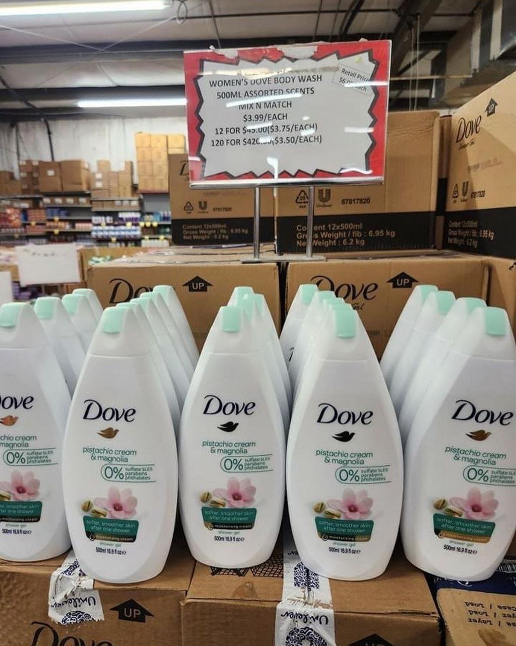 Dove brand beauty oil pallets